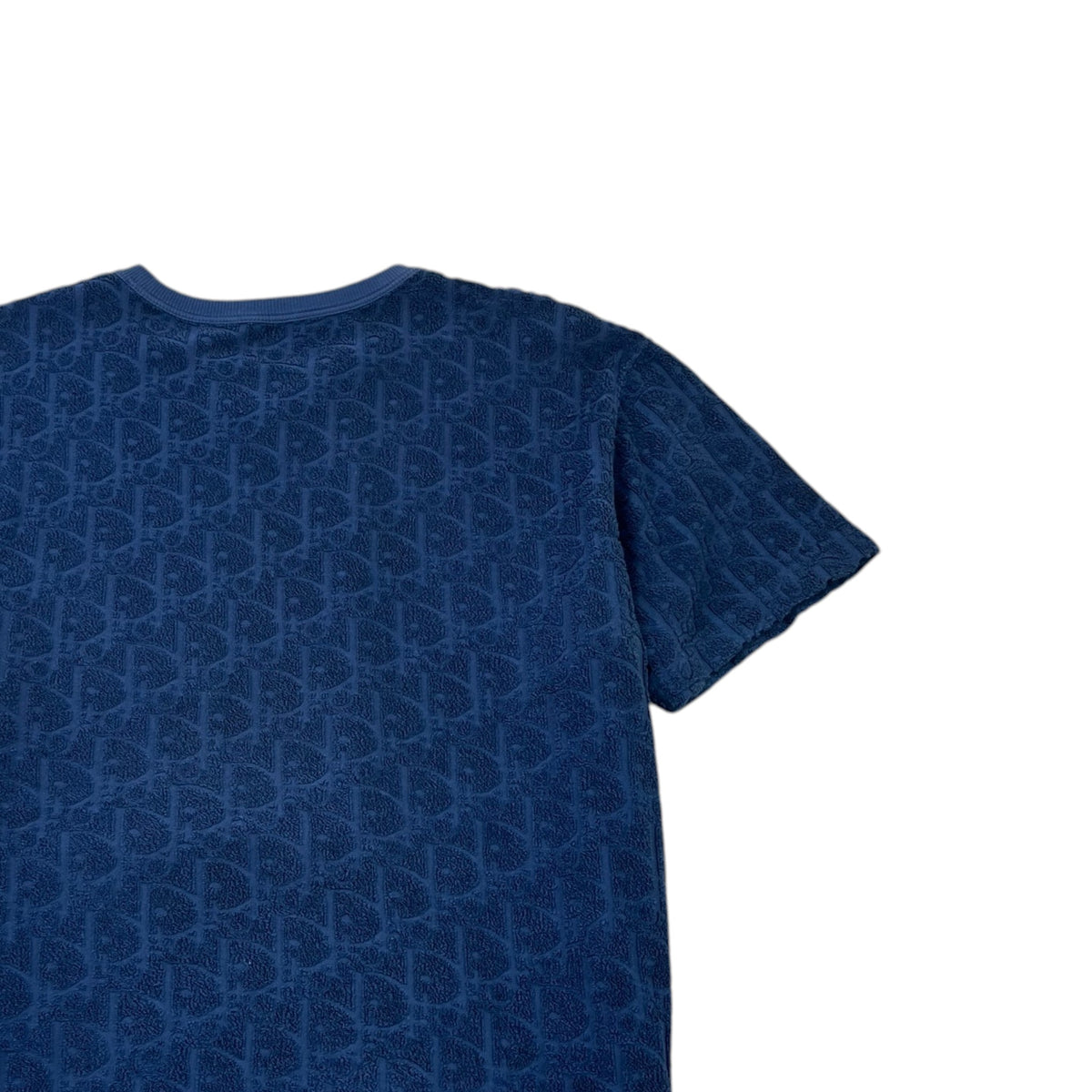 Men's Oblique Towelling T-Shirt Navy Size S - Photo 4