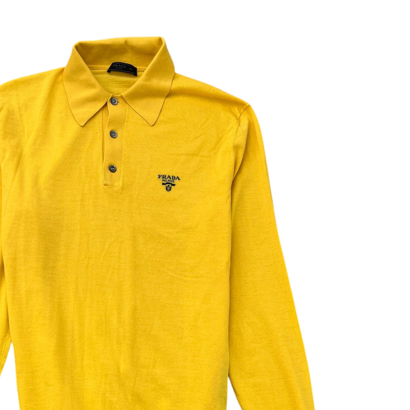 Men's Embroidered Logo Polo Shirt Yellow Size S
