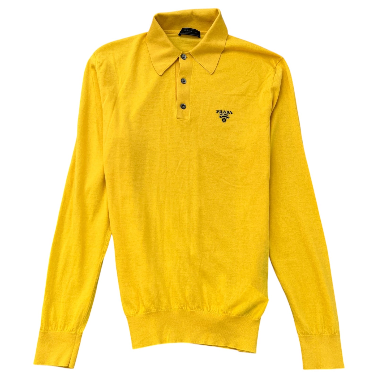 Men's Embroidered Logo Polo Shirt Yellow Size S - Photo 1
