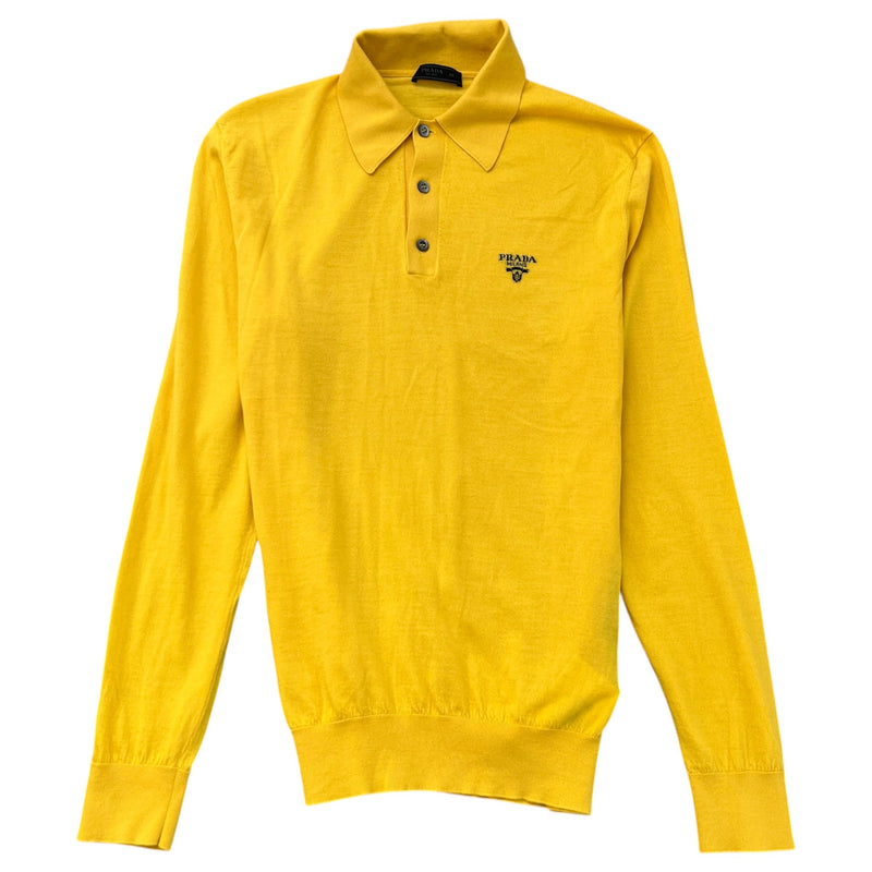 Men's Embroidered Logo Polo Shirt Yellow Size S