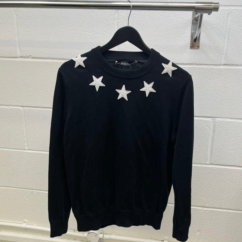 Men's Star Patch Jumper Black Size M