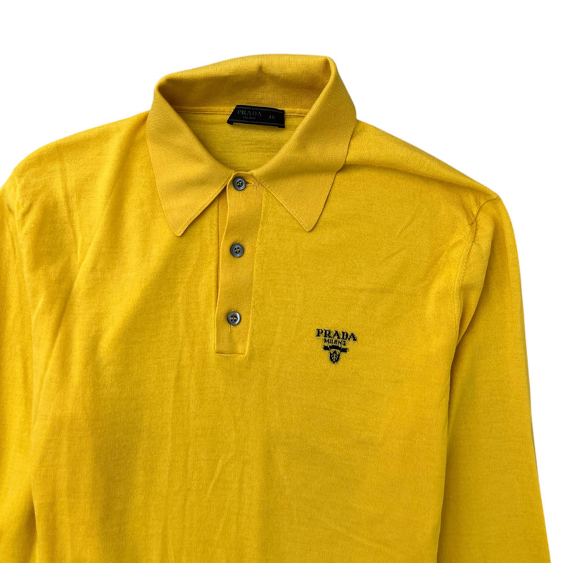 Men's Embroidered Logo Polo Shirt Yellow Size S