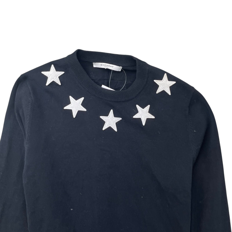Men's Star Patch Jumper Black Size M