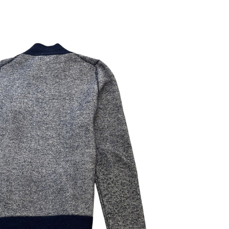 Men's Aw17 Tri Tone Zip Up Cardigan Blue Size M