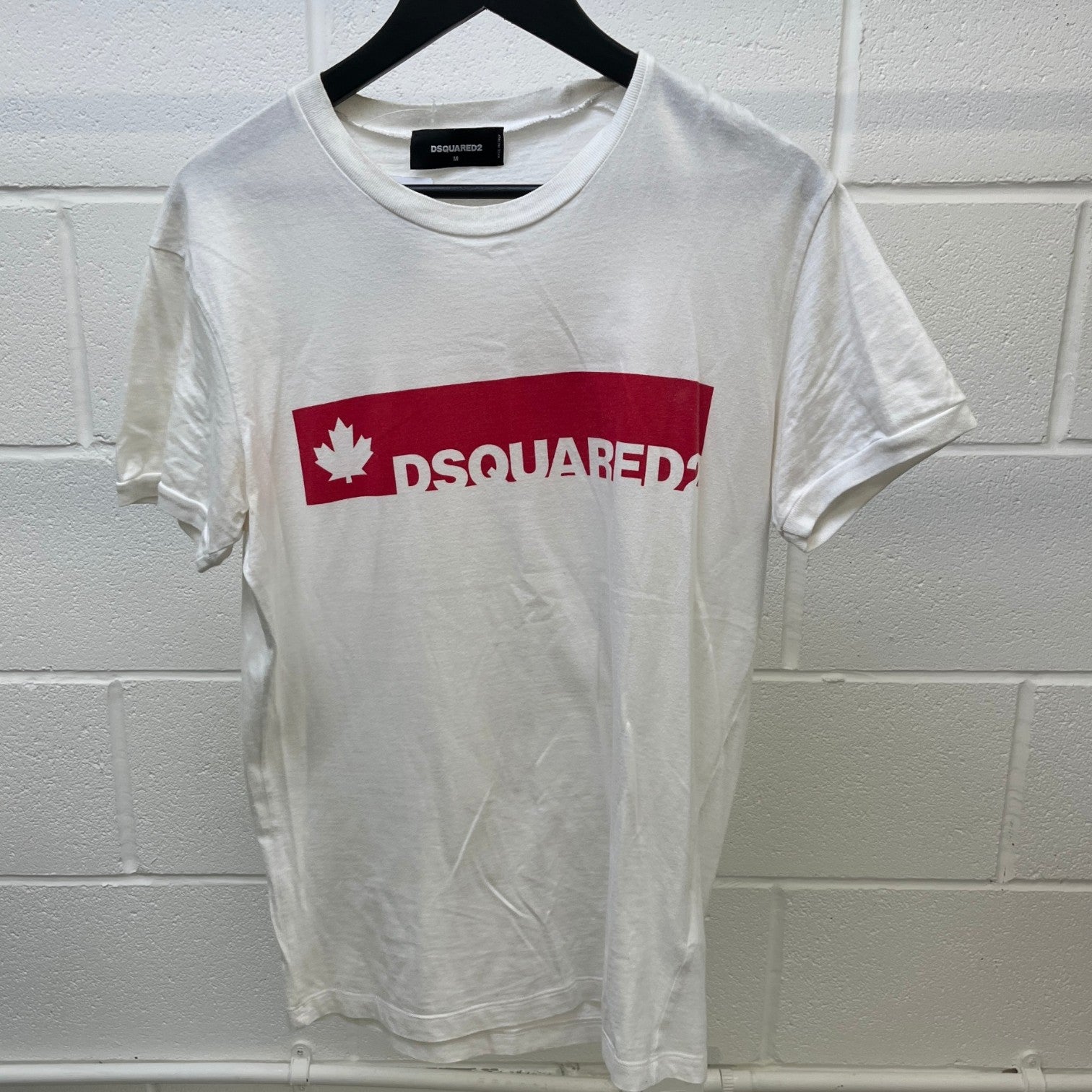 Men's Logo Print T-Shirt White Size M - Photo 9