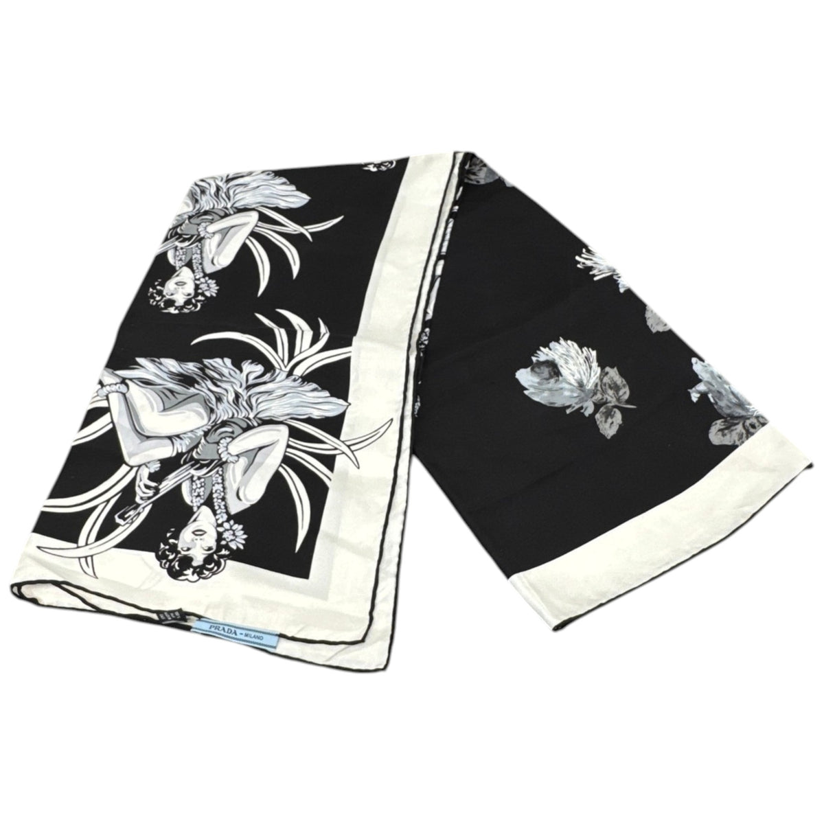 Women's Hawaiian Floral Scarf Black - Photo 1