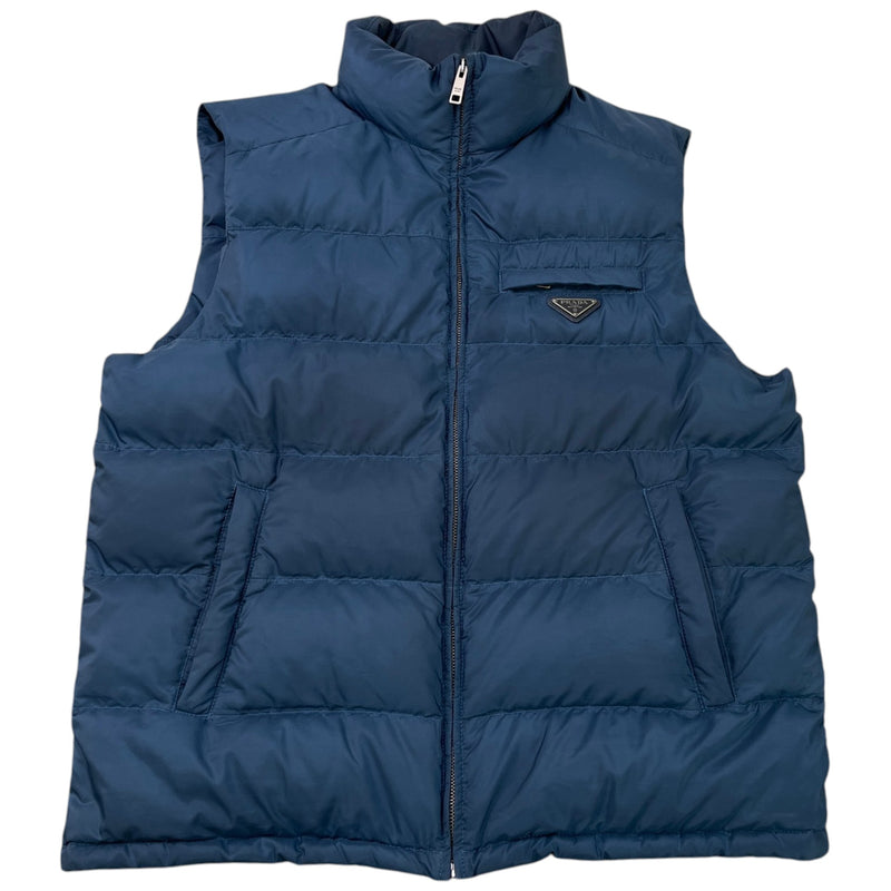 Men's Plaque Logo Quilted Gilet Navy Size 3XL