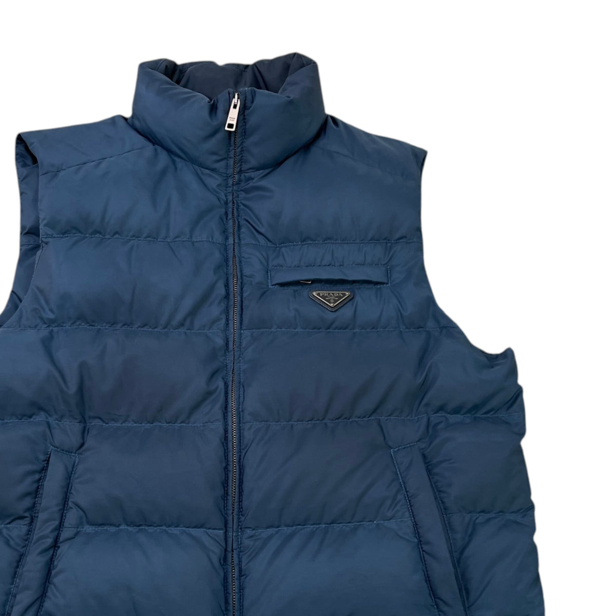 Men's Plaque Logo Quilted Gilet Navy Size 3XL - Photo 3