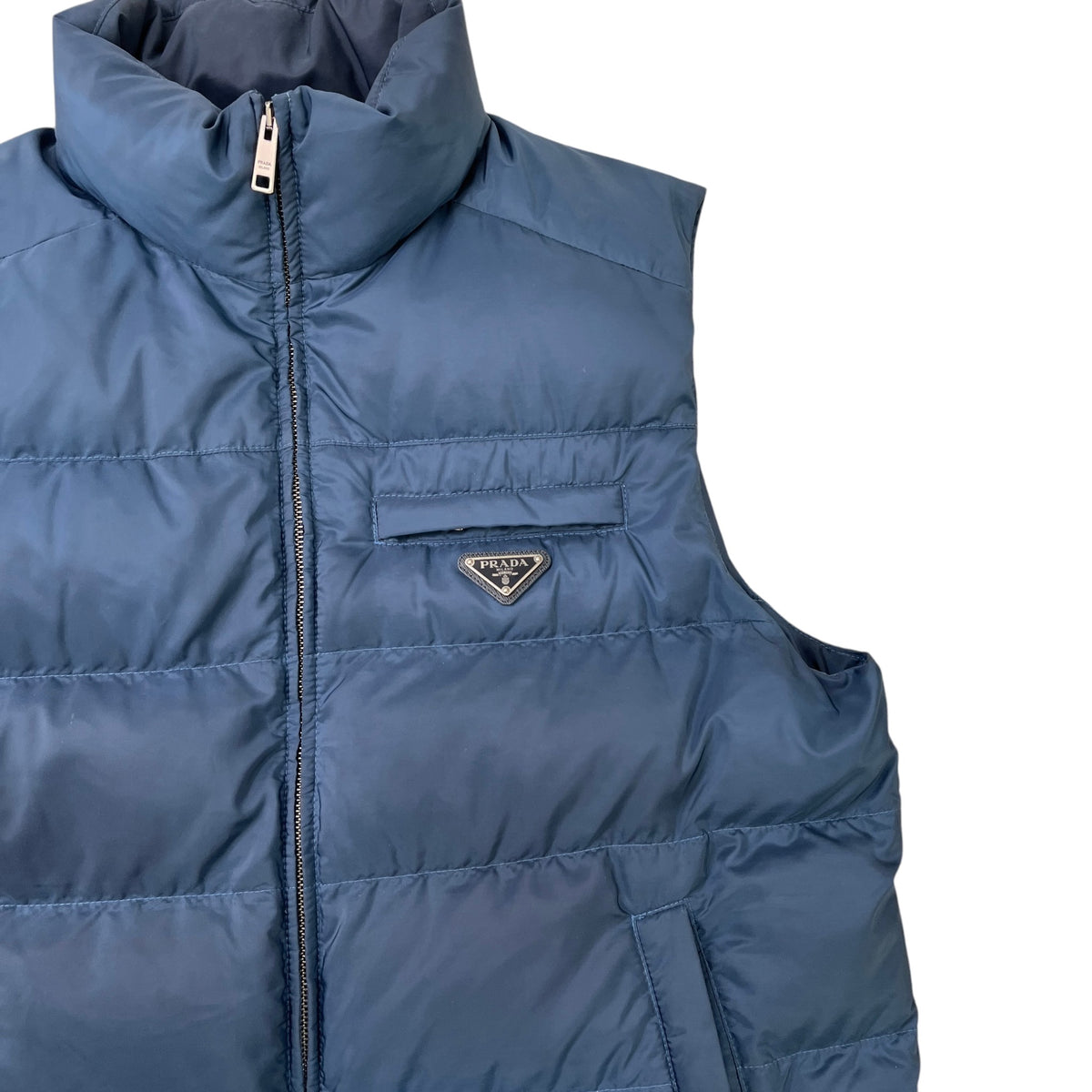 Men's Plaque Logo Quilted Gilet Navy Size 3XL - Photo 5