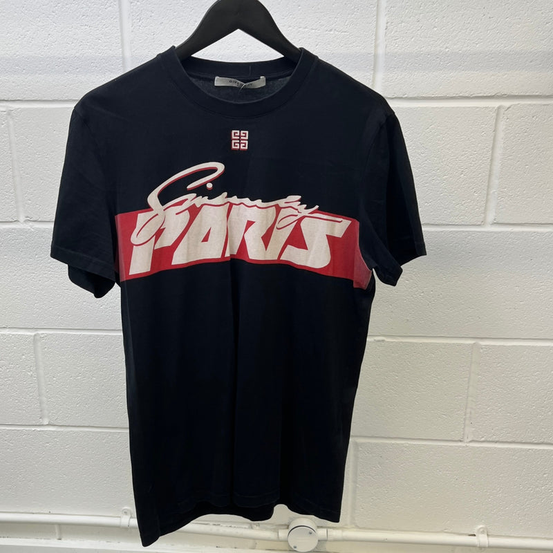 Men's Logo Print T-Shirt Black Size M