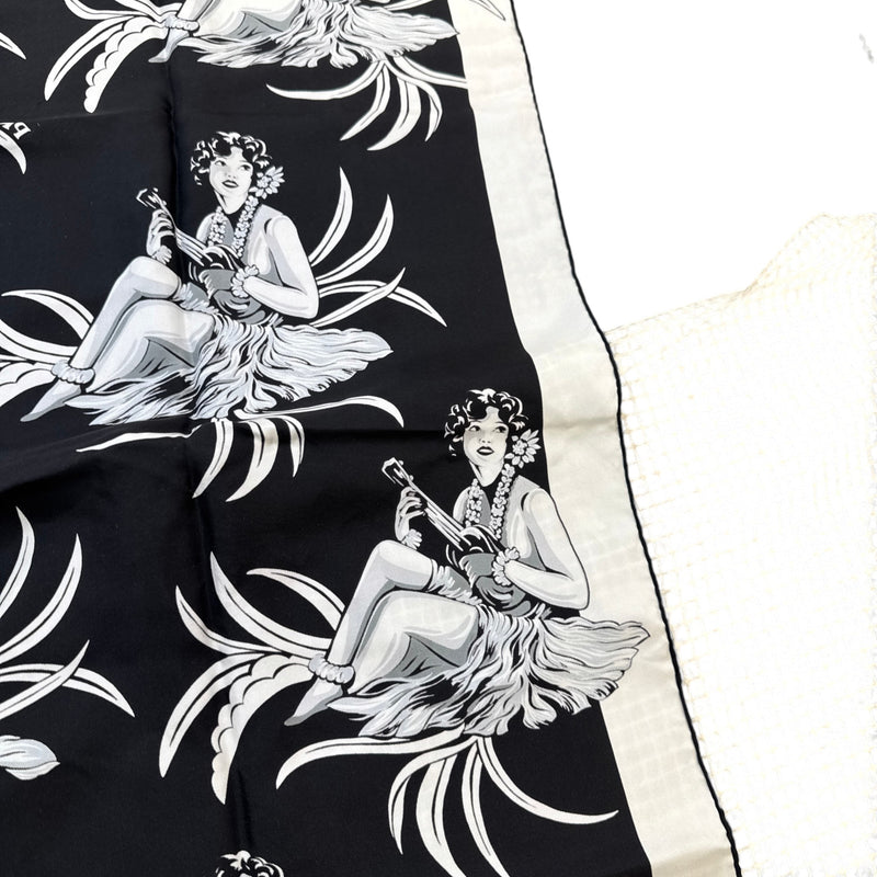 Women's Hawaiian Floral Scarf Black