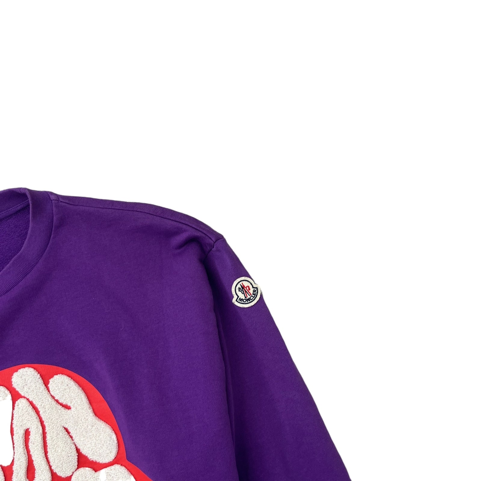 Men's Logo Patch Sweatshirt Purple Size M - Photo 6