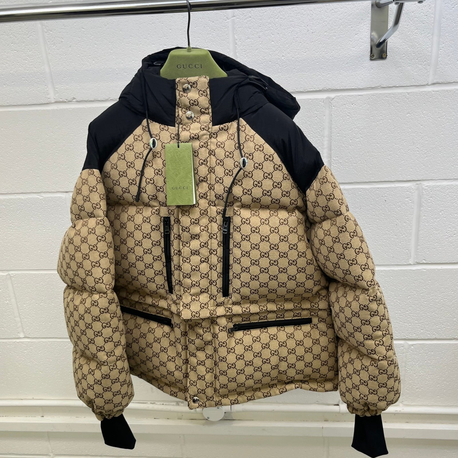 Men's Gg Supreme Down Jacket Beige Size IT 44 / XS - Photo 12