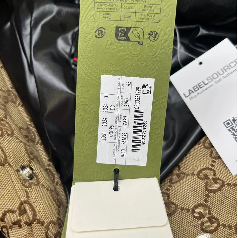 Women's Gg Supreme Down Jacket Beige Size IT 42 / UK 10