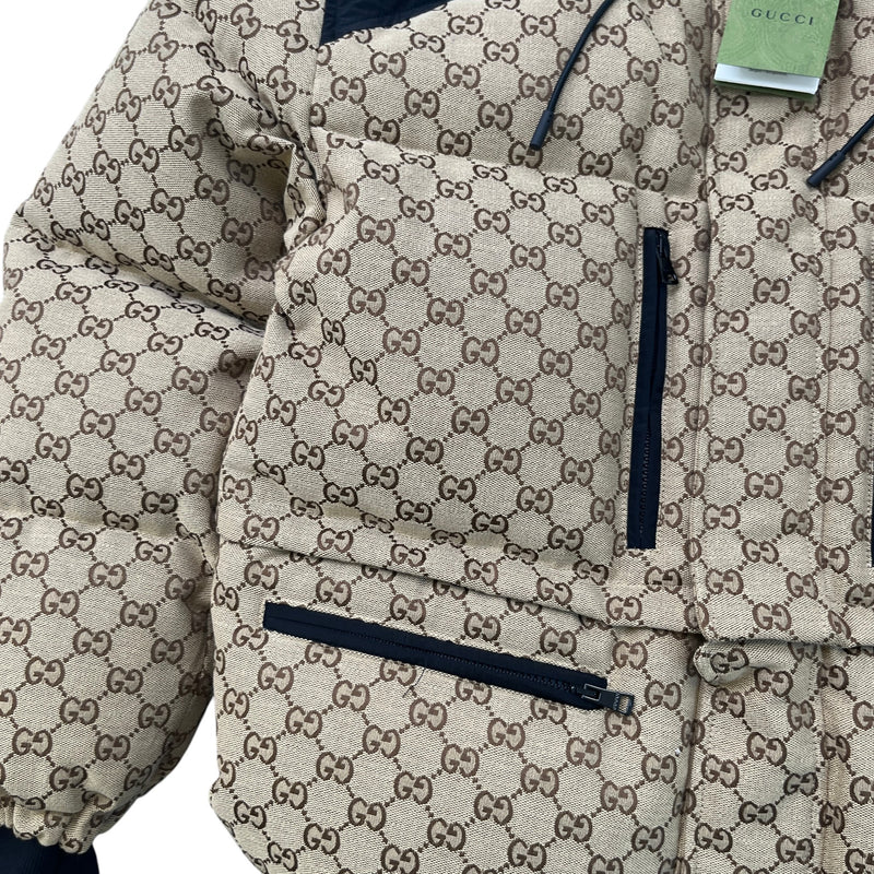 Men's Gg Supreme Down Jacket Beige Size IT 44 / XS