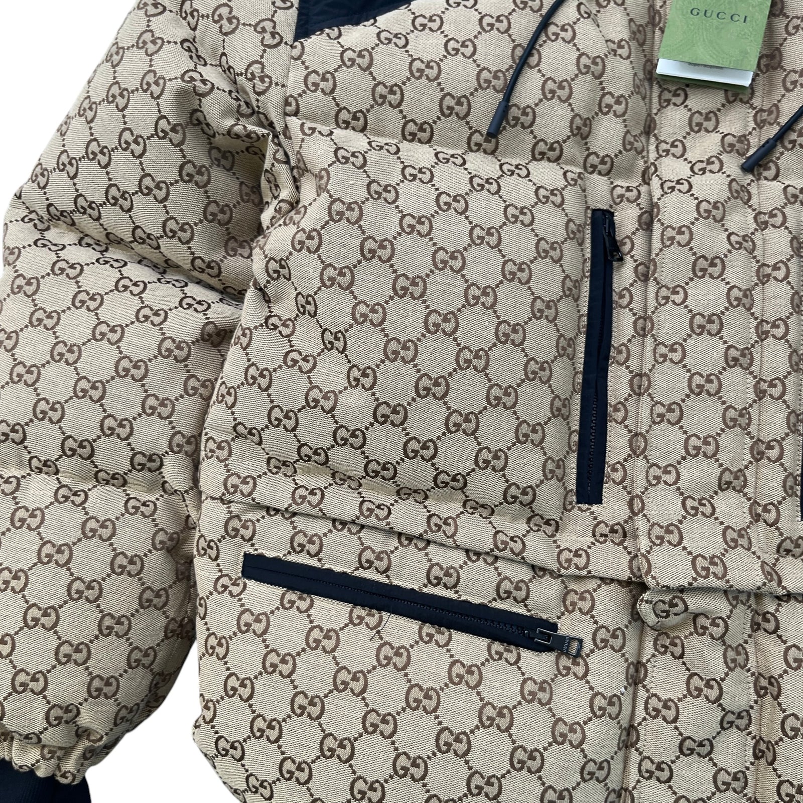 Women's Gg Supreme Down Jacket Beige Size IT 42 / UK 10 - Photo 6