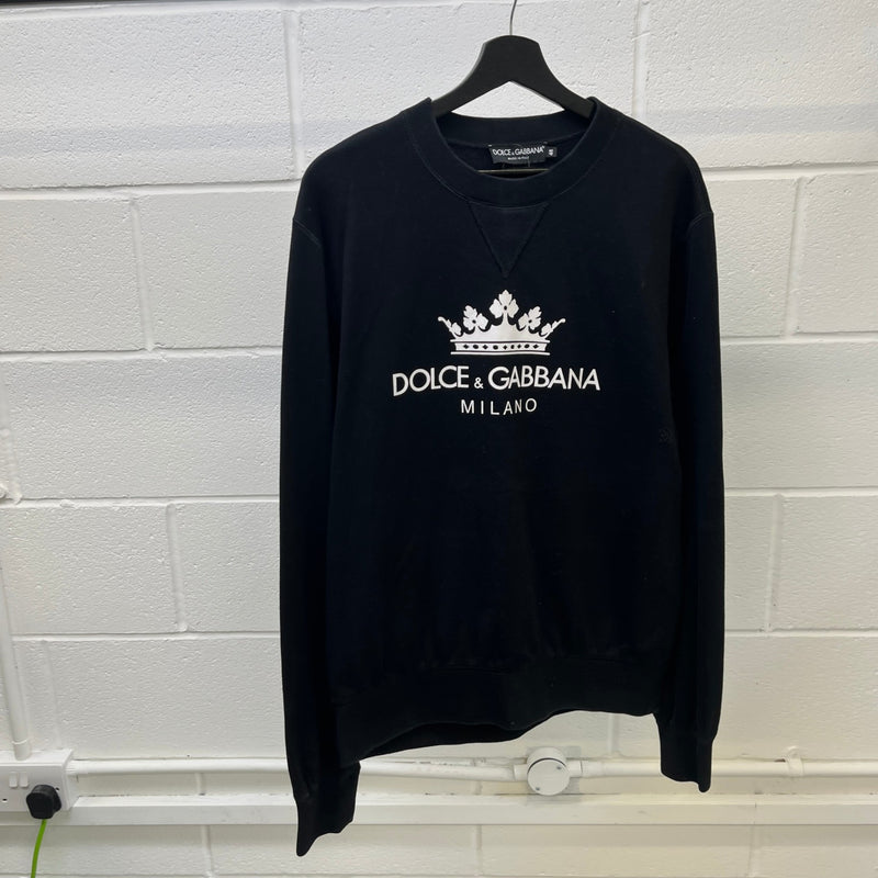 Men's Logo Print Sweatshirt Black Size IT 48 / UK M