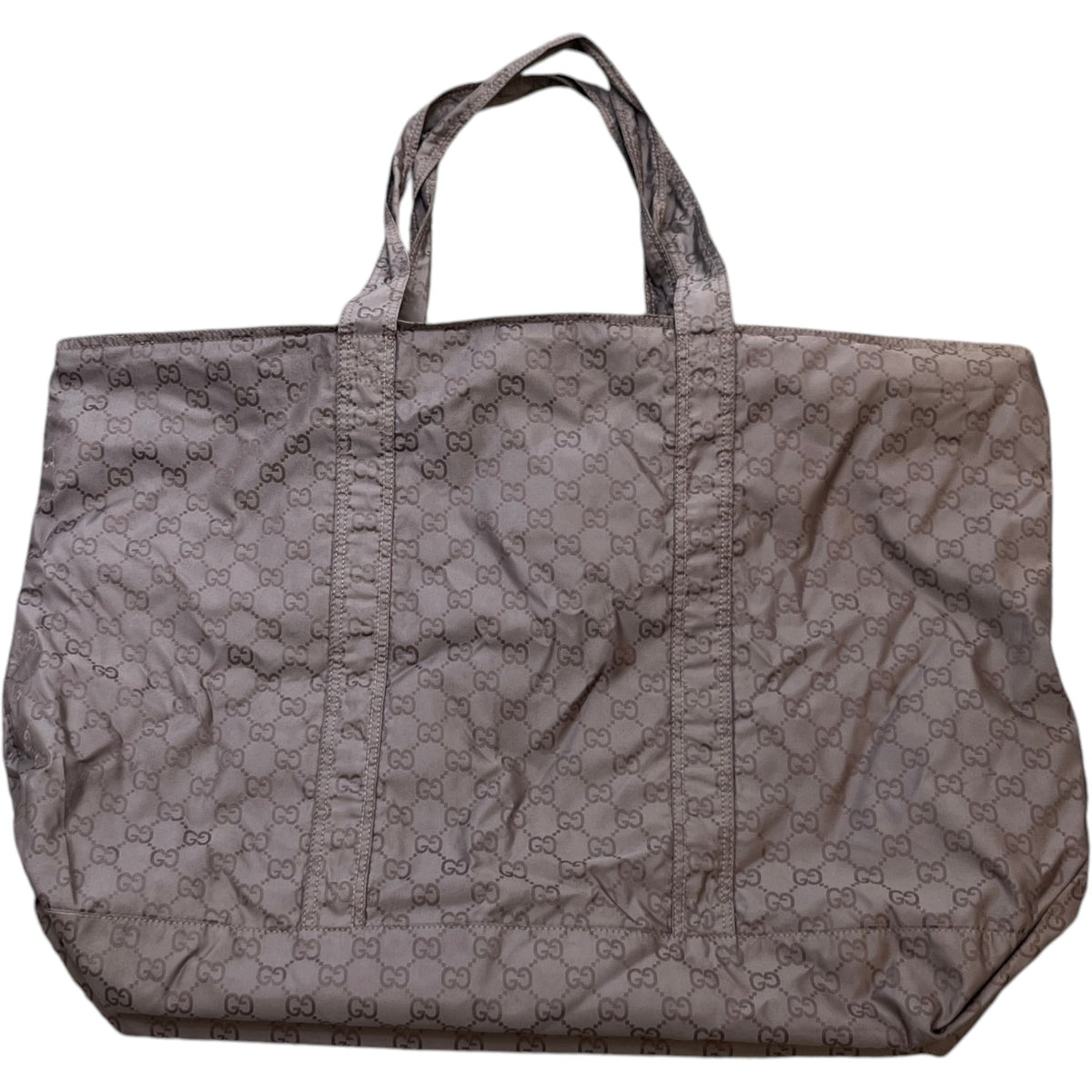 Women's GG Supreme Nylon Foldable Tote Travel Bag Grey - Photo 6