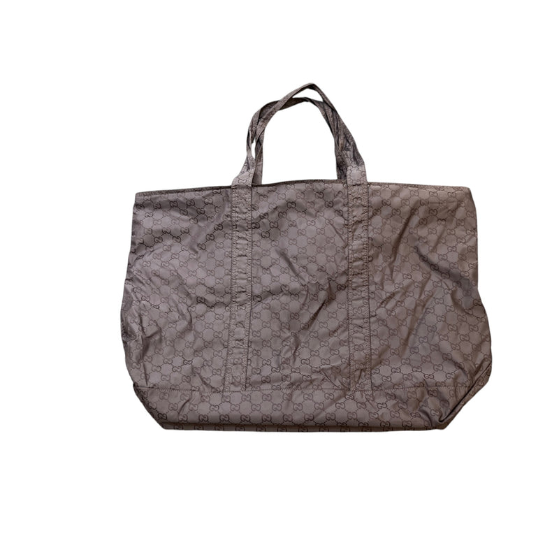Women's GG Supreme Nylon Foldable Tote Travel Bag Grey