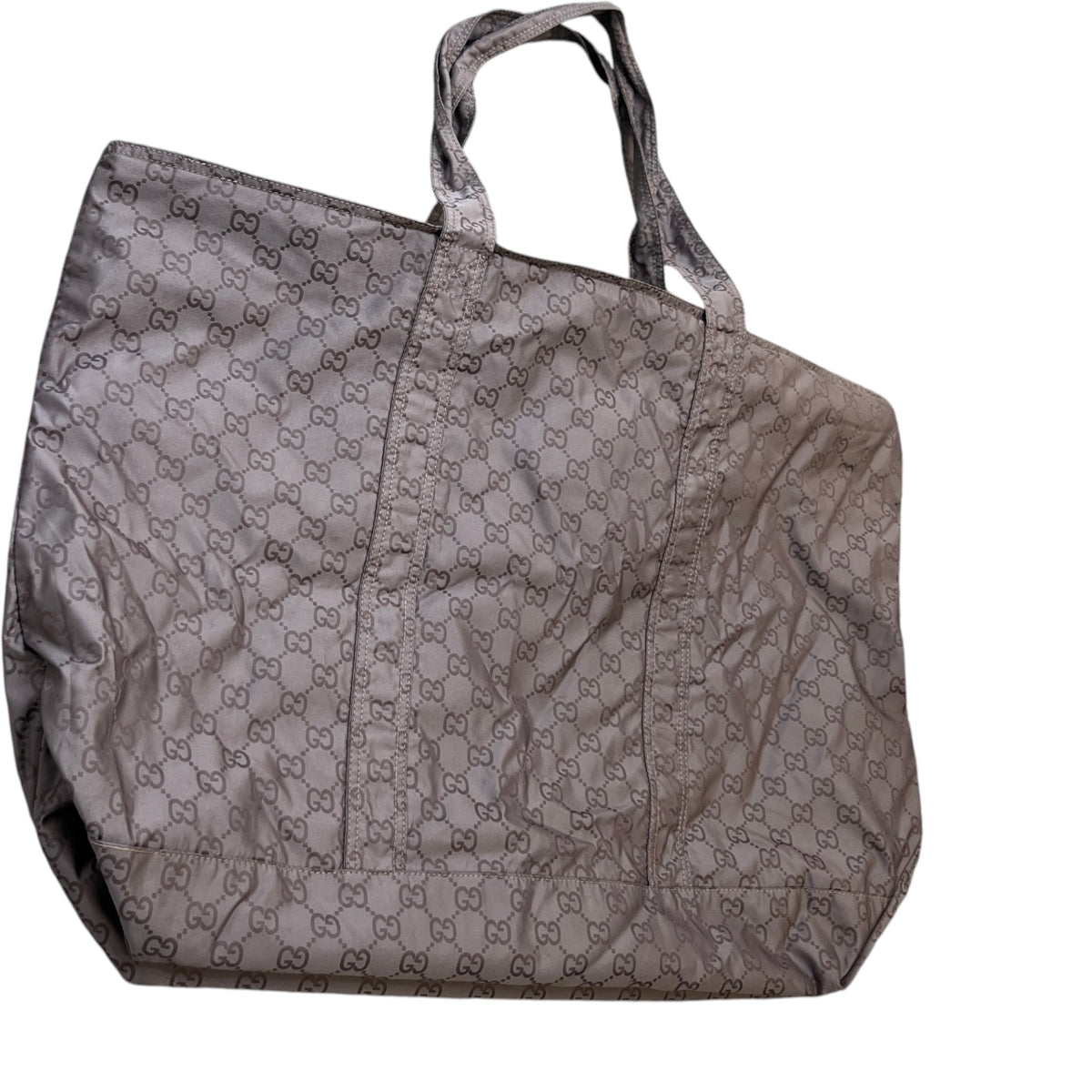 Women's GG Supreme Nylon Foldable Tote Travel Bag Grey - Photo 9
