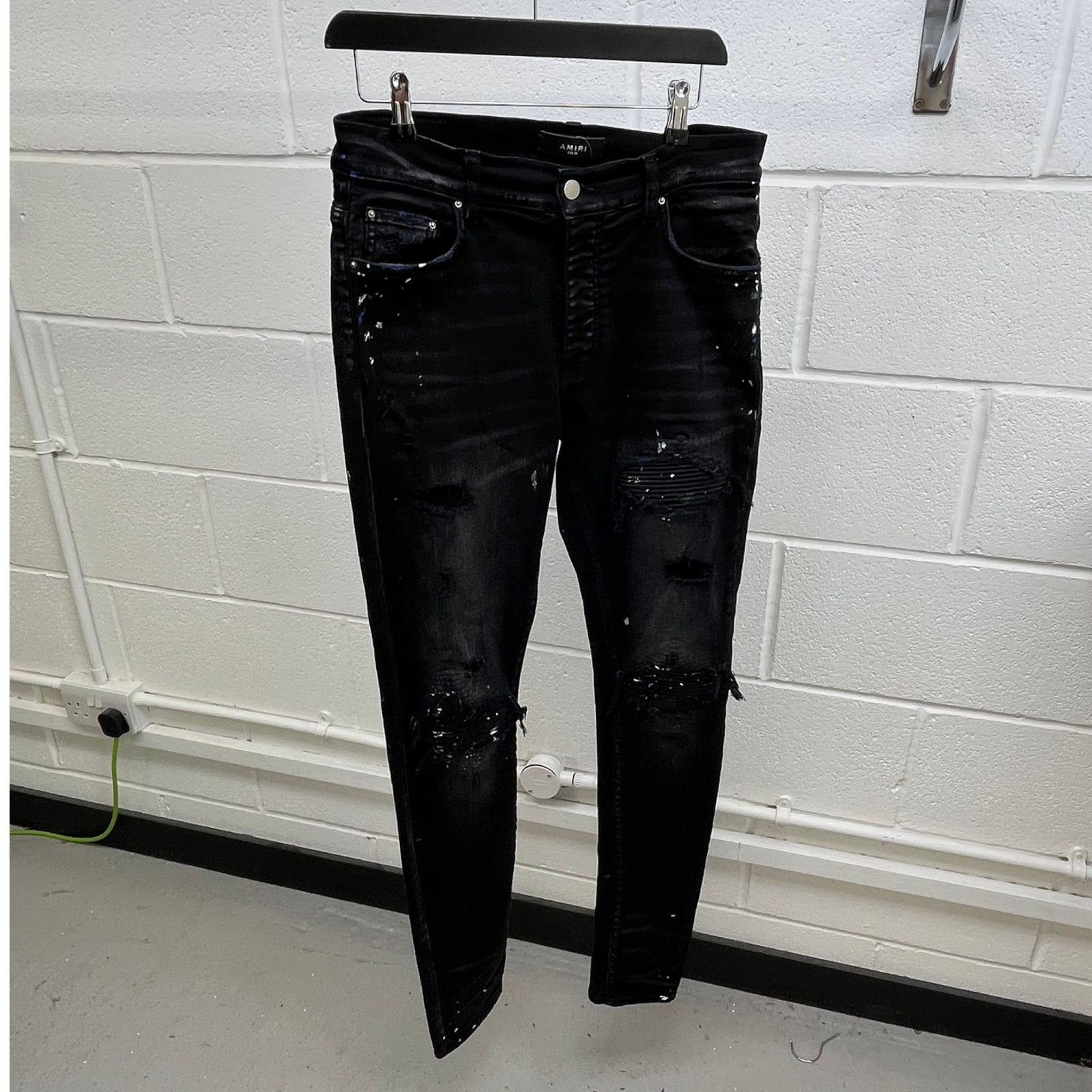 Men's Paint Splatter MX1 Jeans Black Size M / W32 - Photo 11