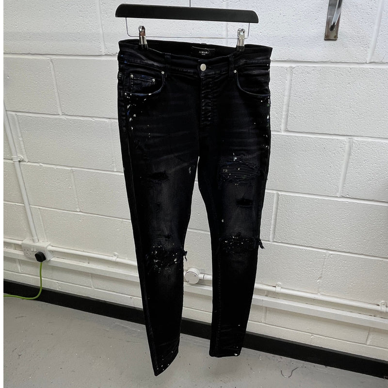 Men's Paint Splatter MX1 Jeans Black Size M / W32