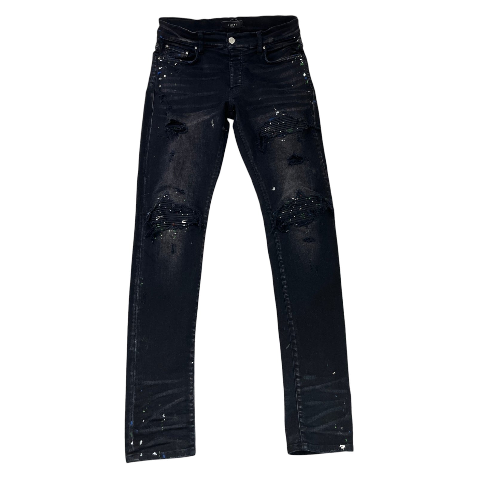 Men's Paint Splatter MX1 Jeans Black Size M / W32 - Photo 1