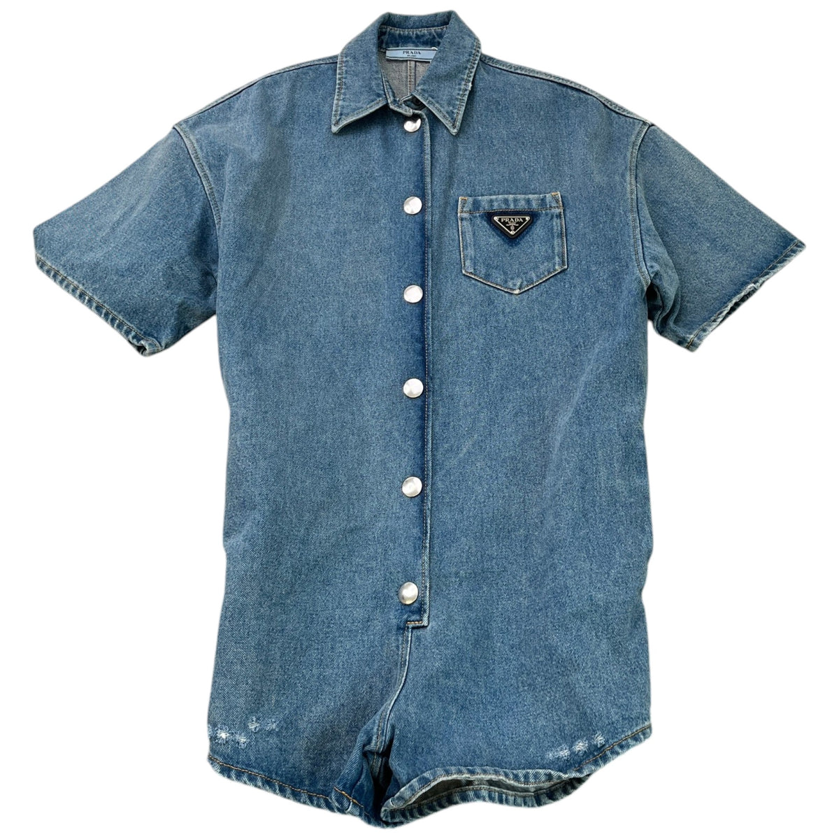 Women's Triangle Plaque Short Sleeve Romper Dress Blue Size S / UK 8 - Photo 1