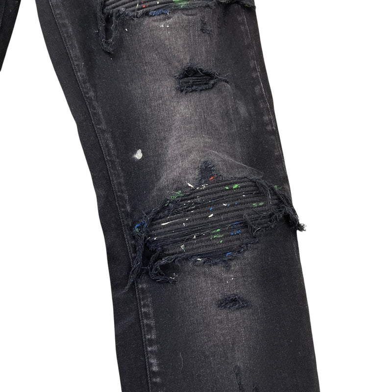 Men's Paint Splatter MX1 Jeans Black Size M / W32