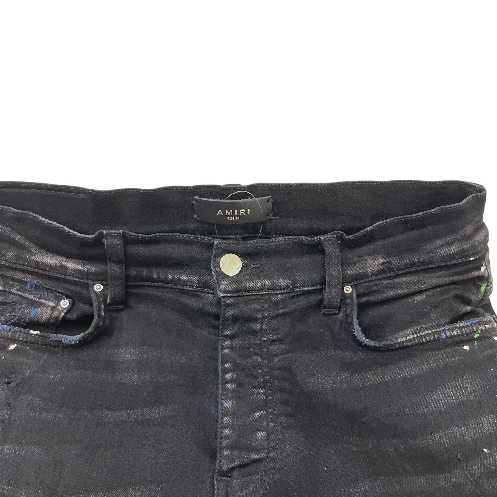 Men's Paint Splatter MX1 Jeans Black Size M / W32 - Photo 7