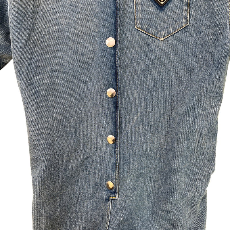 Women's Triangle Plaque Short Sleeve Romper Dress Blue Size S / UK 8