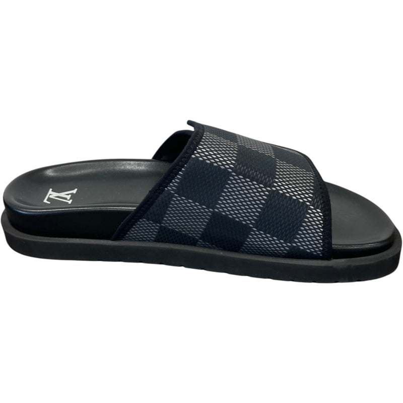 Men's Damier Miami Mules Slides Black Size UK 9 / EU 43