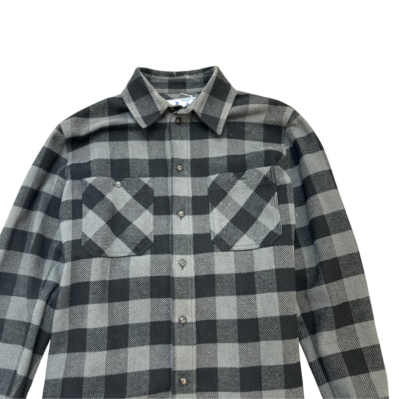 Men's Outline Arrows Flannel OverShirt Black Size S
