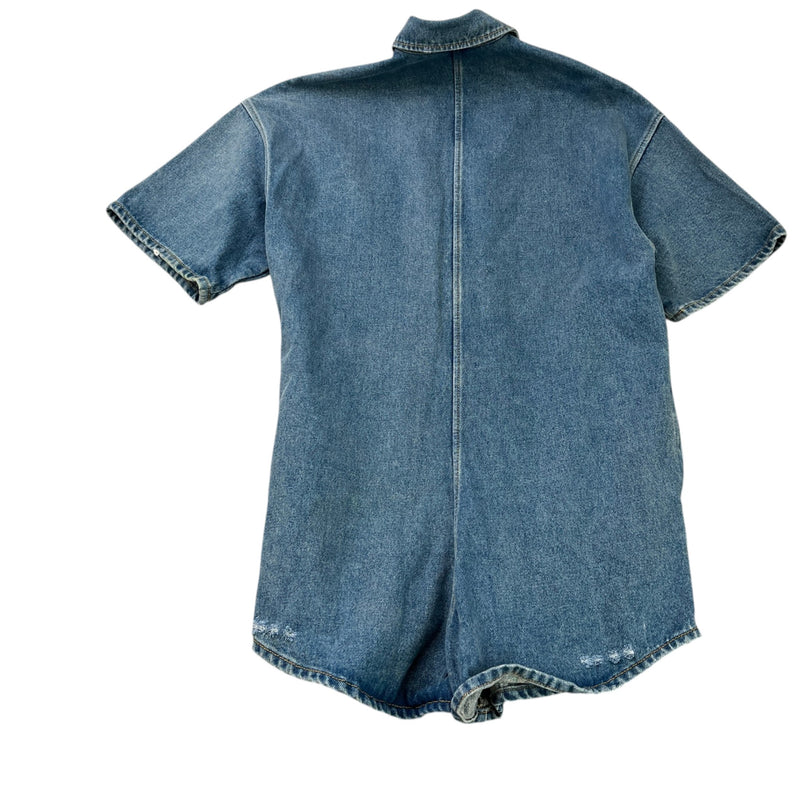 Women's Triangle Plaque Short Sleeve Romper Dress Blue Size S / UK 8
