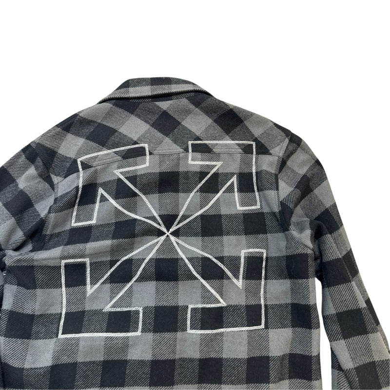 Men's Outline Arrows Flannel OverShirt Black Size S