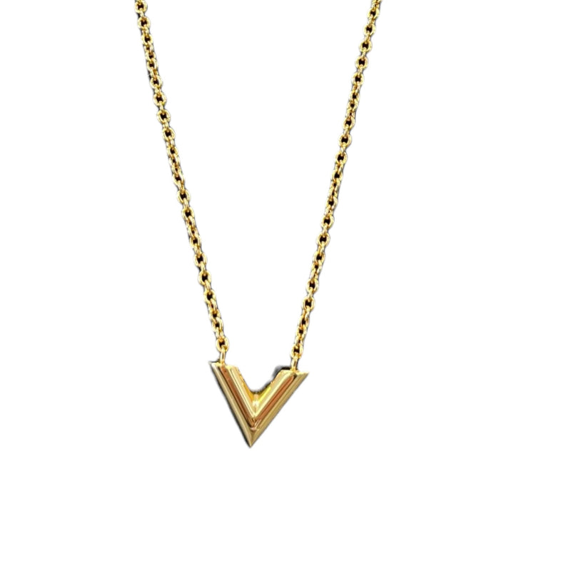Women's Essential V Necklace Gold