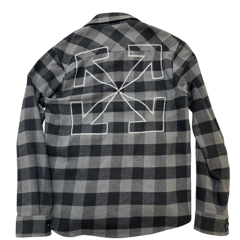 Men's Outline Arrows Flannel OverShirt Black Size S