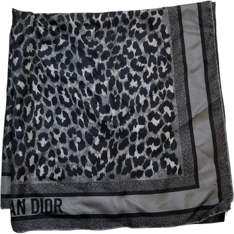 Women's Leopard Print Scarf Grey