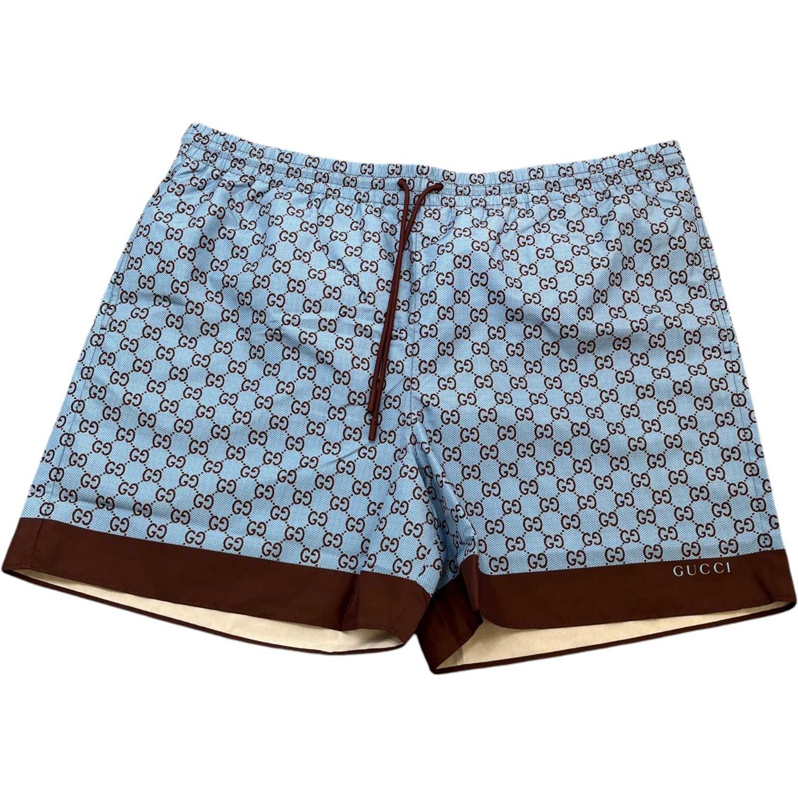 Men's Gg Monogram Swim Shorts Blue Size XXXL - Photo 1