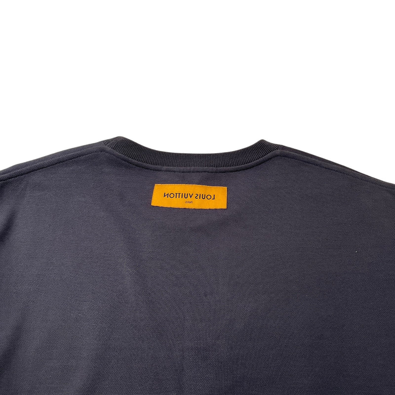 Men's Vegetal Lace Embroidery T-Shirt Charcoal Size XXL