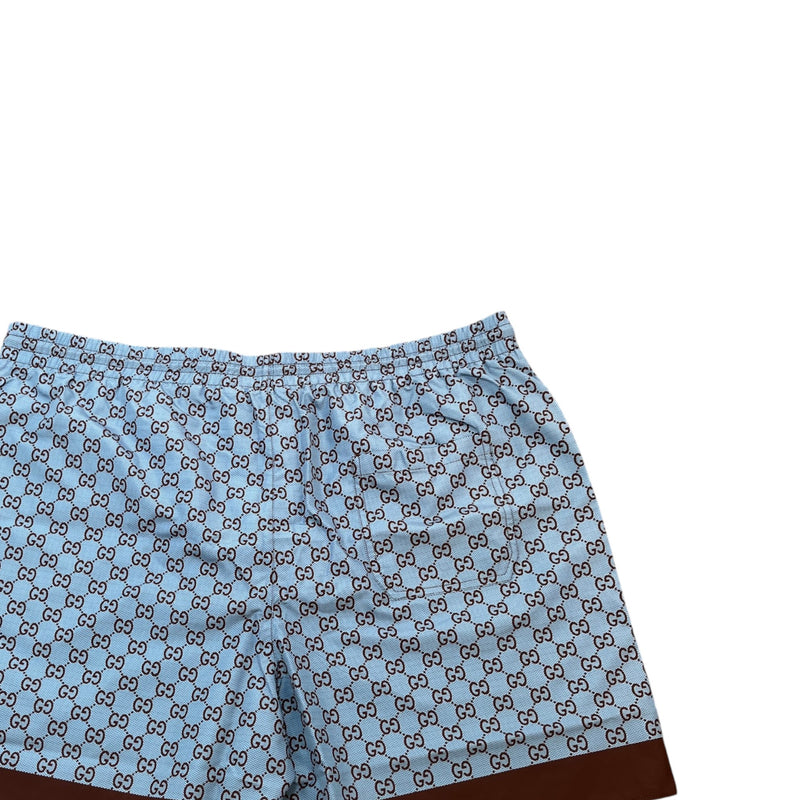 Men's Gg Monogram Swim Shorts Blue Size XXXL