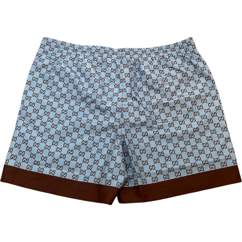 Men's Gg Monogram Swim Shorts Blue Size XXXL