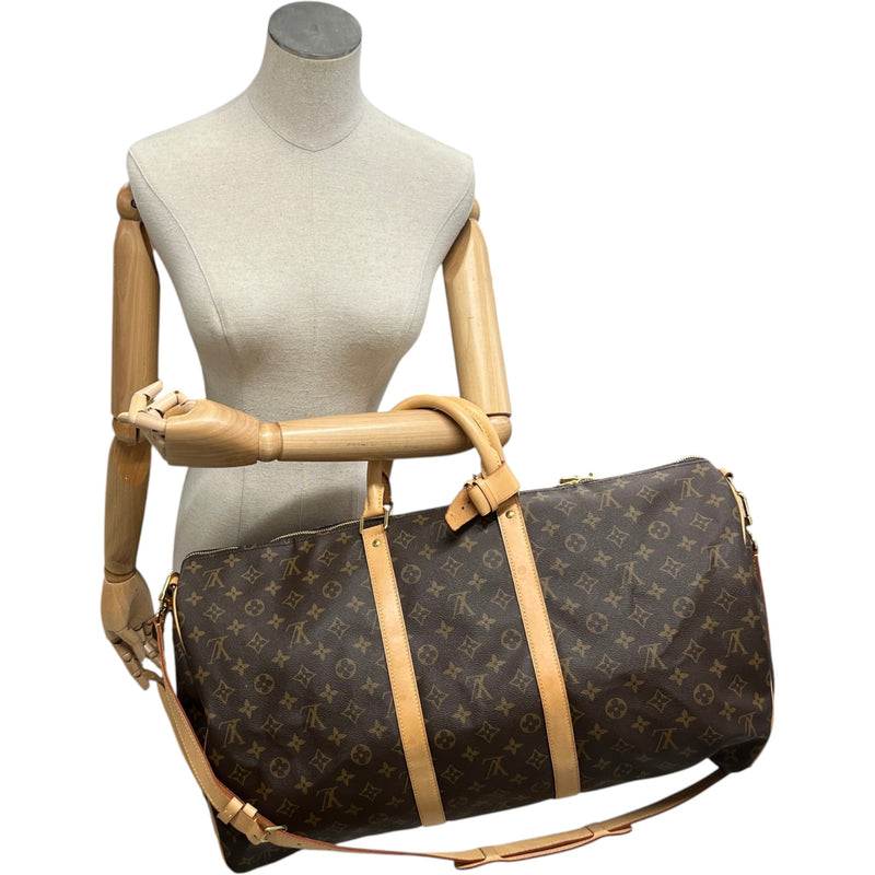 Women's Monogram Keepall 55 Travel Bag Brown