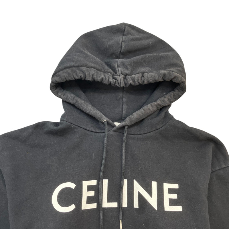 Men's Logo Print Hoodie Black Size L