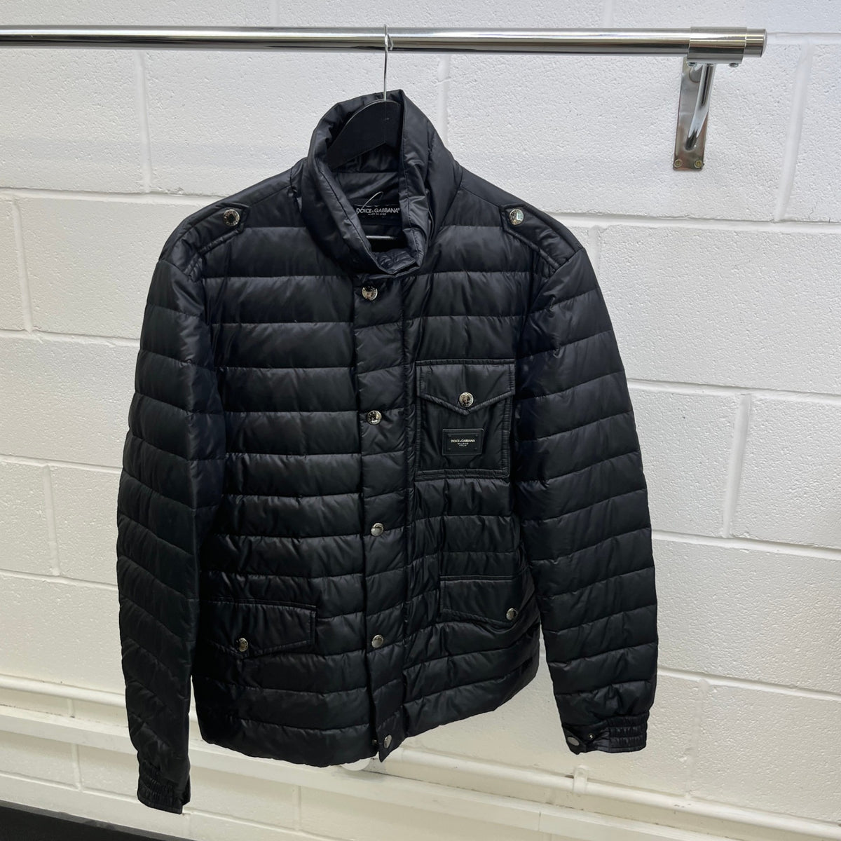 Men's Plaque Logo Down Jacket Black Size S - Photo 8