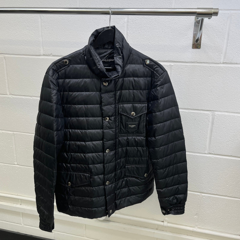Men's Plaque Logo Down Jacket Black Size S
