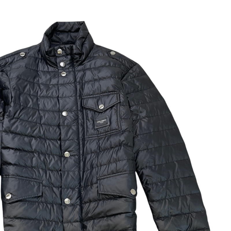 Men's Plaque Logo Down Jacket Black Size S