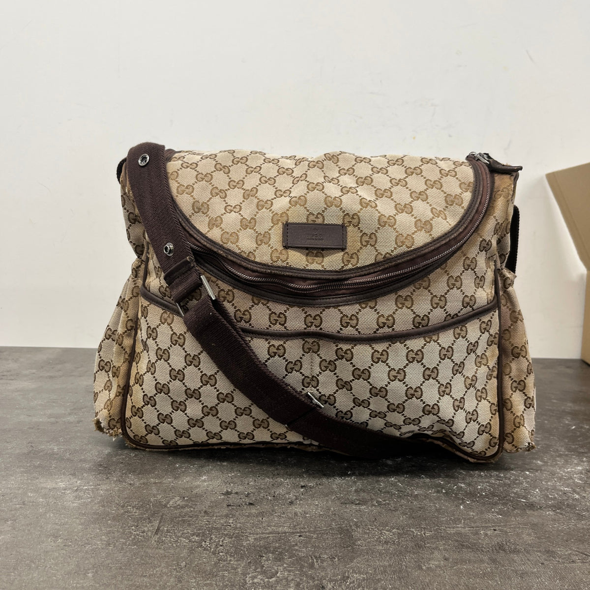 Women's GG Supreme Changing Baby Travel Bag Beige - Photo 12