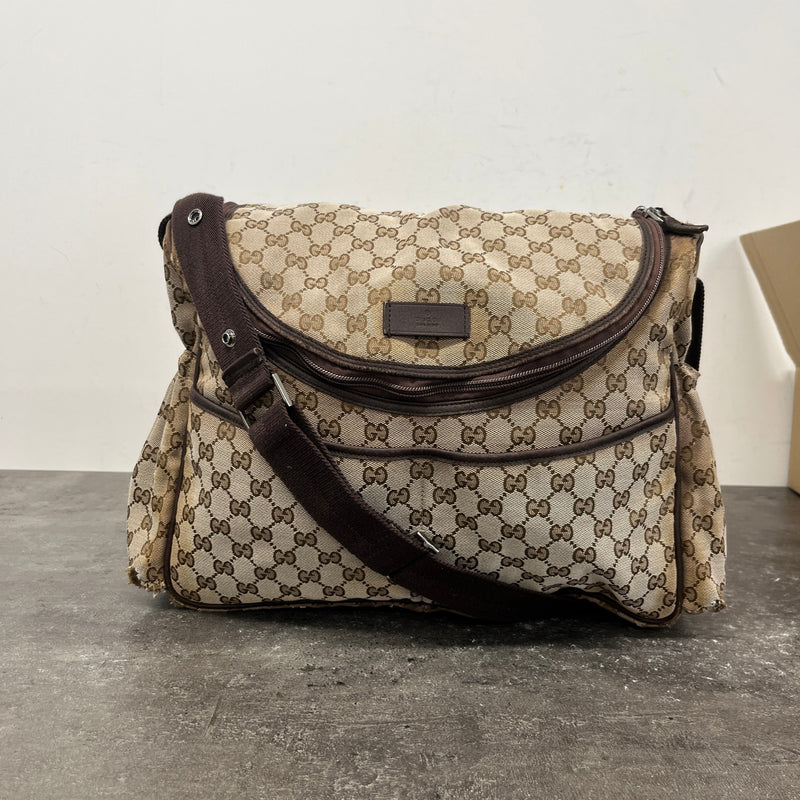 Women's GG Supreme Changing Baby Travel Bag Beige