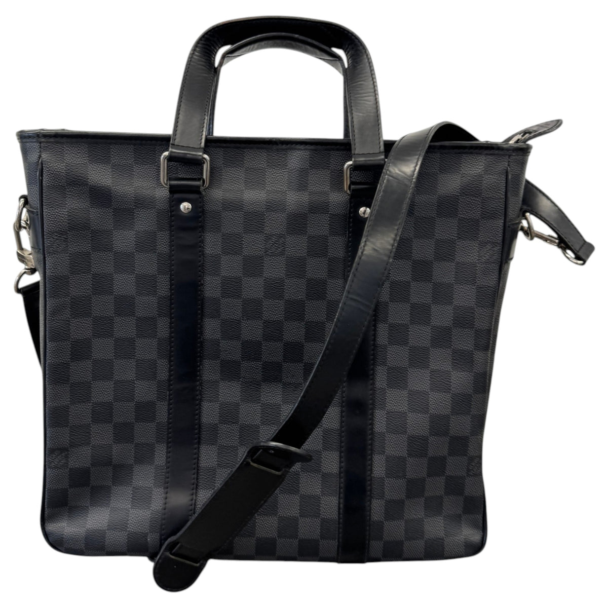 Men's Damier Graphite Tadao PM Briefcase Black - Photo 1